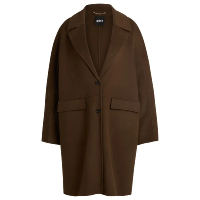 Women's Vacation Garments Wool coat with buttoned cuffs and signature accents