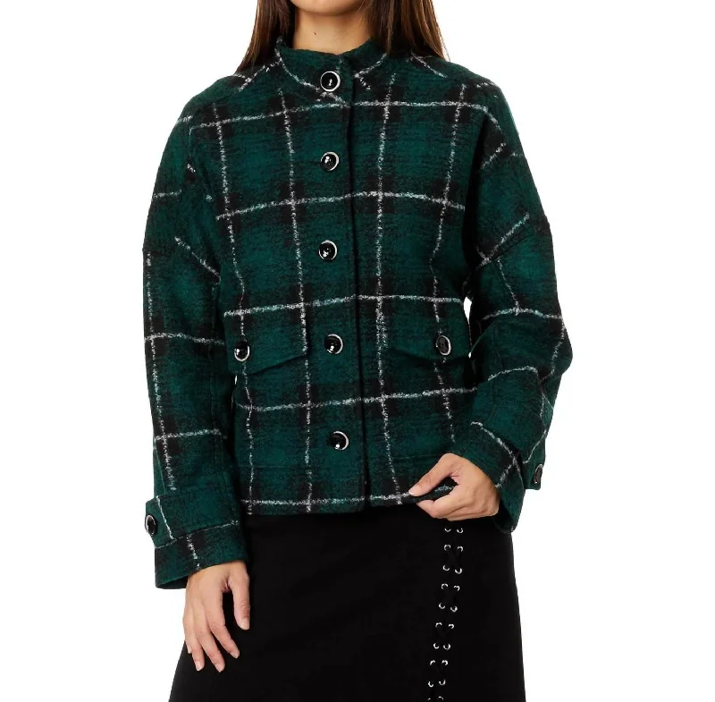 Women's Plus-Size Outfit Plaid Romance Jacket In Hunter