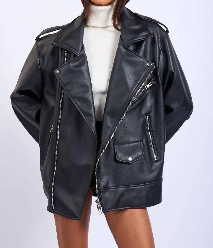 Women's High-Fashion Apparel Haven Moto Jacket In Black