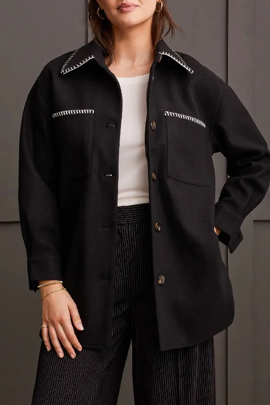 Clearance Event – Grab Stylish Outfits Before They're Gone High Stakes Button Coat In Black