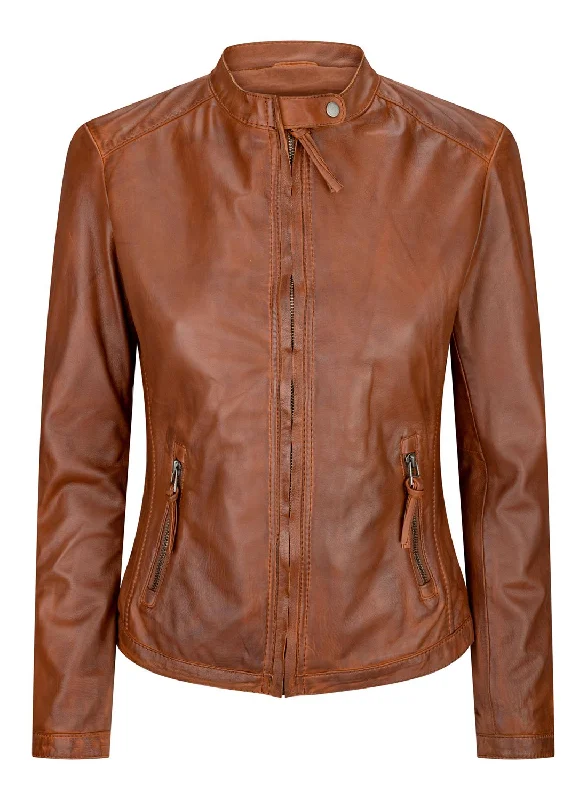 Luxury Women's Clothing Leather Vintage Slim Fit Biker Jacket