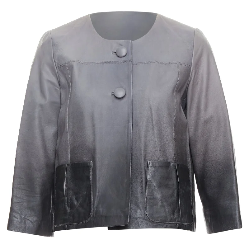 Clearance Event – Grab Stylish Outfits Before They're Gone Maje Bokio Ombre Lambskin Leather Flare Jacket