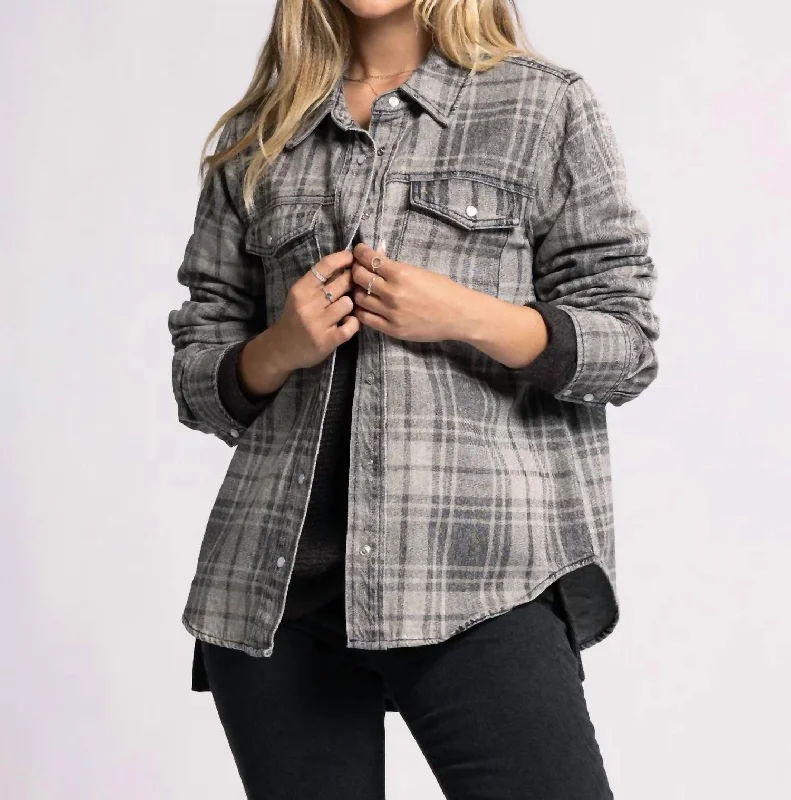 Women's Night-Out Clothes Discharge Plaid Pippin Jacket In Grey