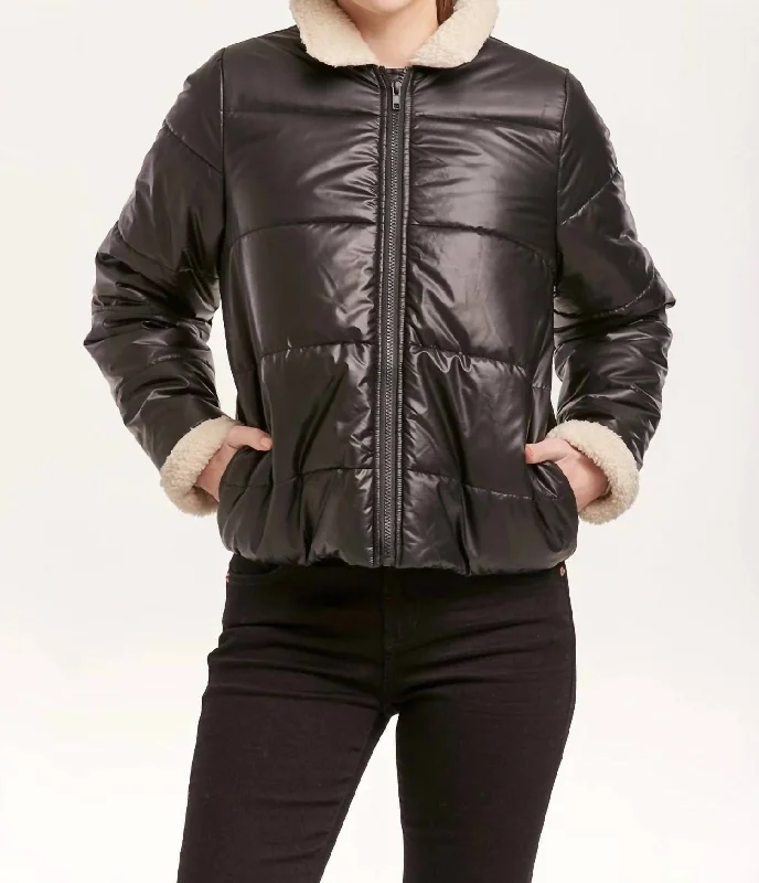 Women's Wedding Apparel Arleth Puffer Jacket In Black