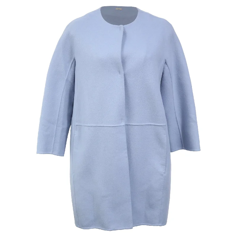 Comfortable Garments For Women 'S Max Mara Unito Angora Coat in Light Blue Virgin Wool