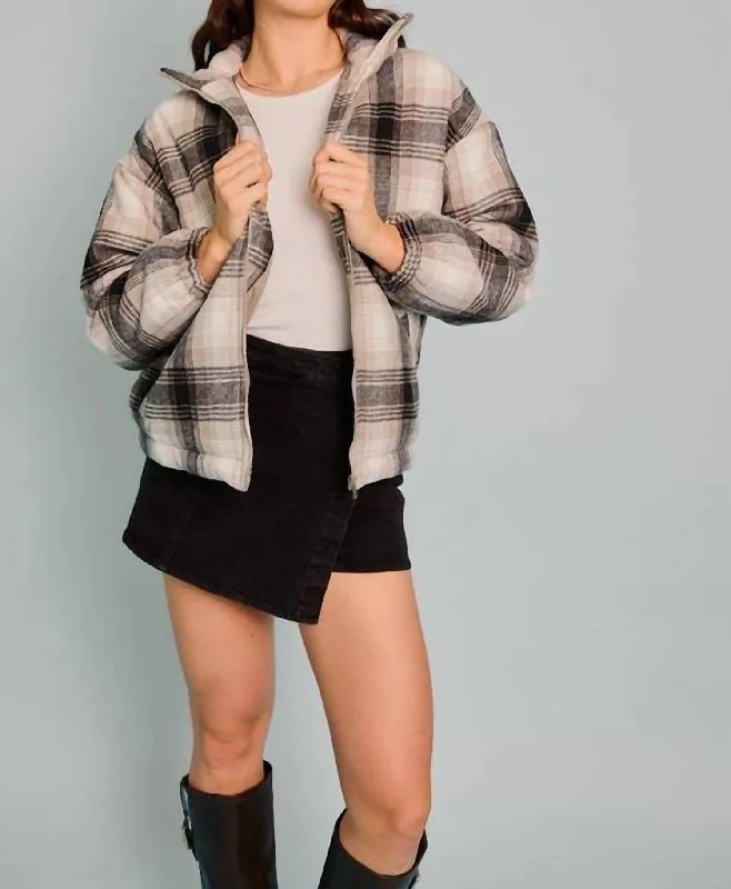 Best-Selling Outfits Now At Exclusive Promotional Prices Gemma Plaid Jacket In Grey-Black Plaid