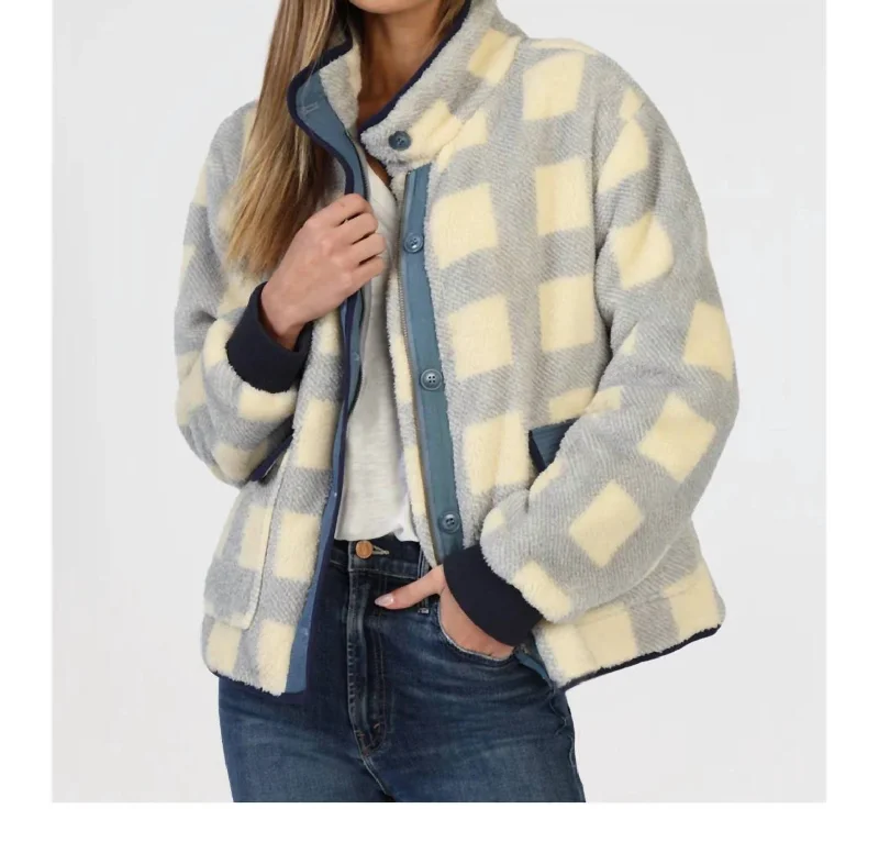 Women's Trendy Clothing Cozy Plaid Jacket In Denim