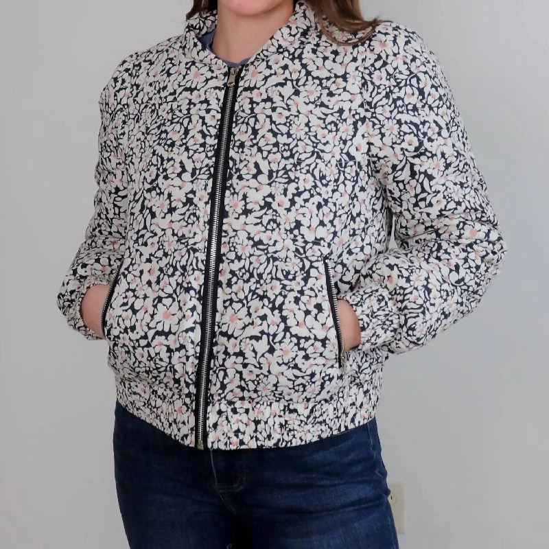 Timeless Women's Outfit Floral Gracie Puff Sleeve Bomber Jacket