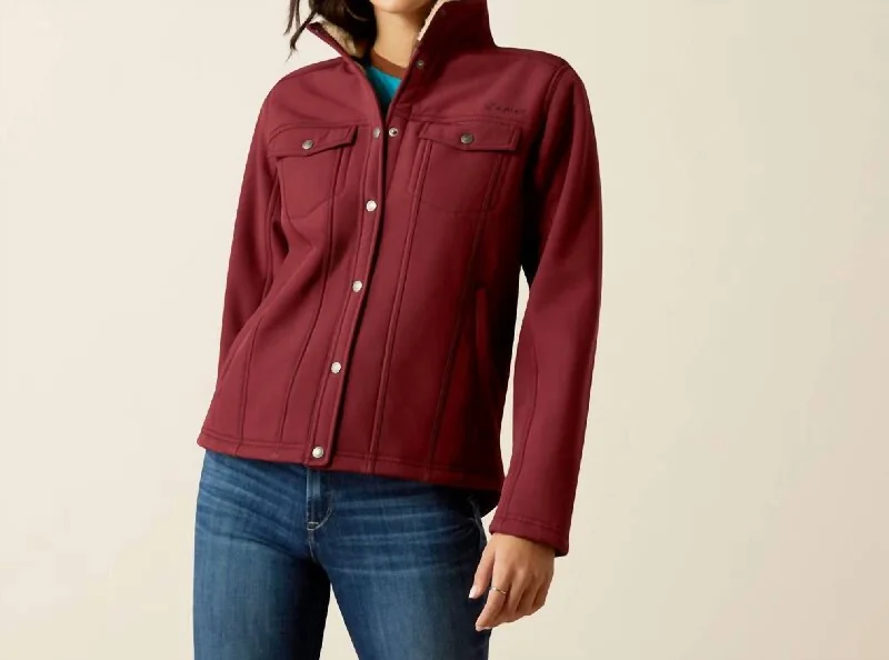 Affordable Women's Clothes Tawny Port Berber Back Softshell Jacket In Wine