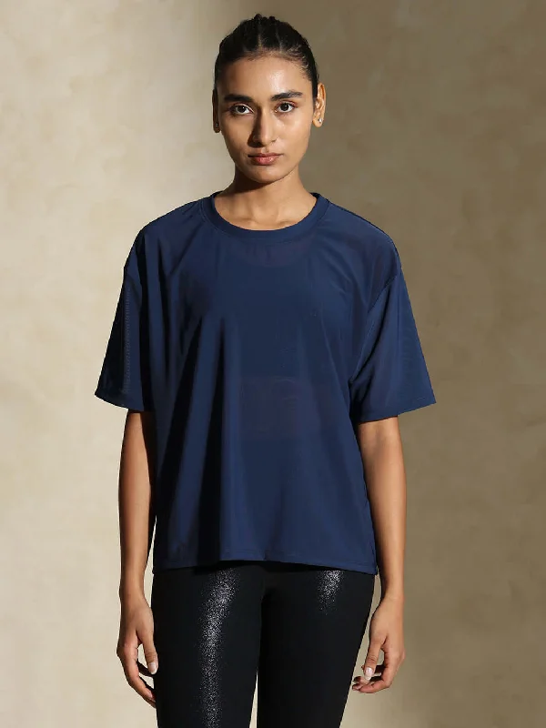 Women's Outerwear Apparel Trendy Threads Traq Mesh Tee Navy