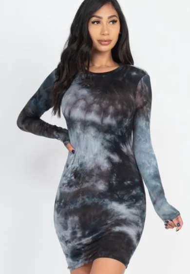 Women's Professional Clothes Fashion Forward Tie-Dye Bodycon Dress