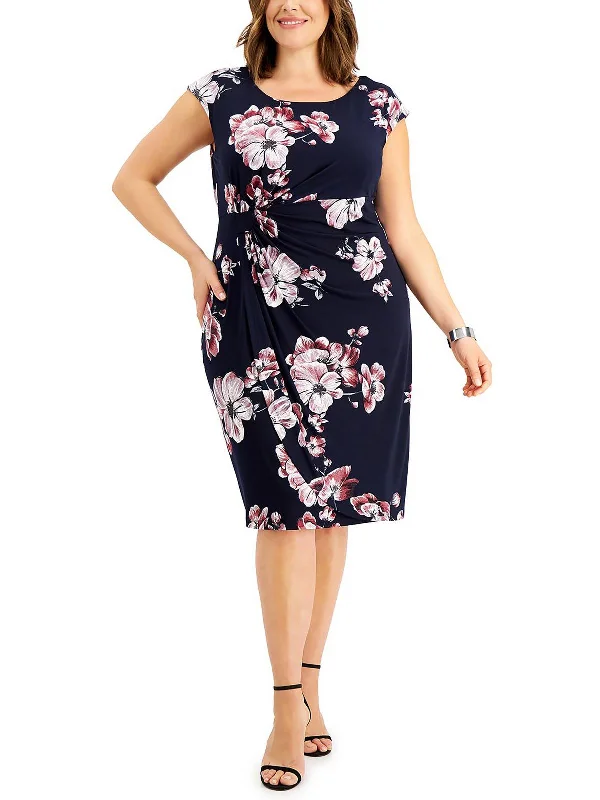 Women's Trendy Attire The Good Stuff Womens Embroidered Mini Sheath Dress