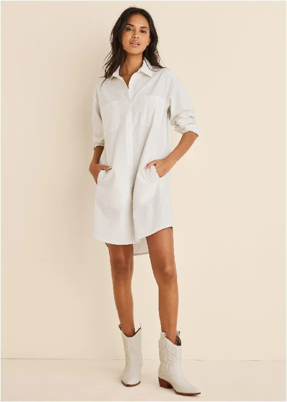 Women's Comfortable Lounge Attire Unbeatable Prices Shirt Dress - Off White