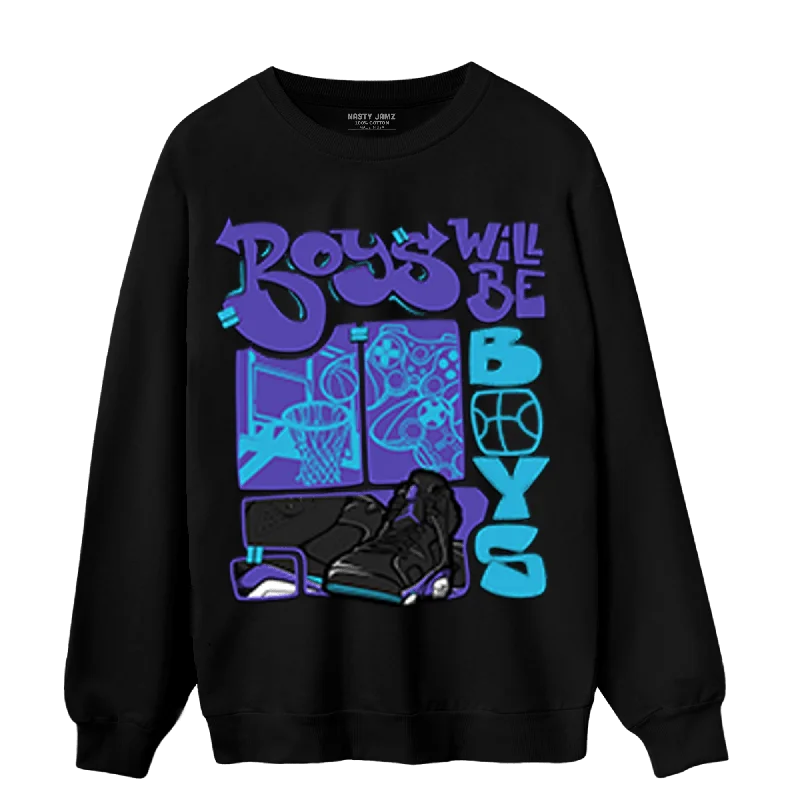 High-Quality Unisex Basics For Everyday Wear Contemporary Fashion Sale NastyJamz Aqua 6s Sweatshirt Match Boys Will Be Boys