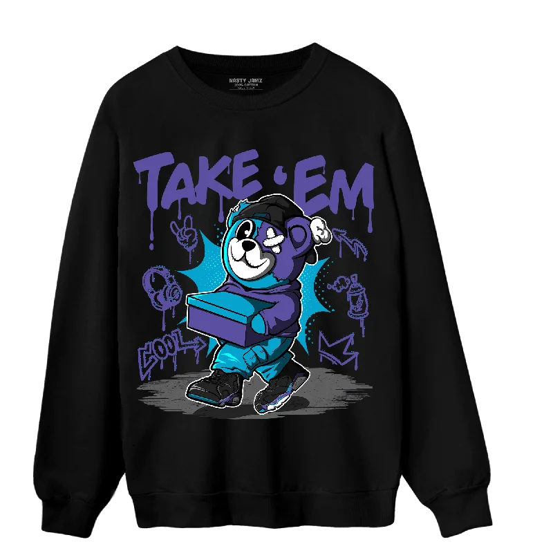 Comfortable Unisex Streetwear Step Ahead, Lead The Trend NastyJamz Aqua 6s Sweatshirt Match Take 'Em