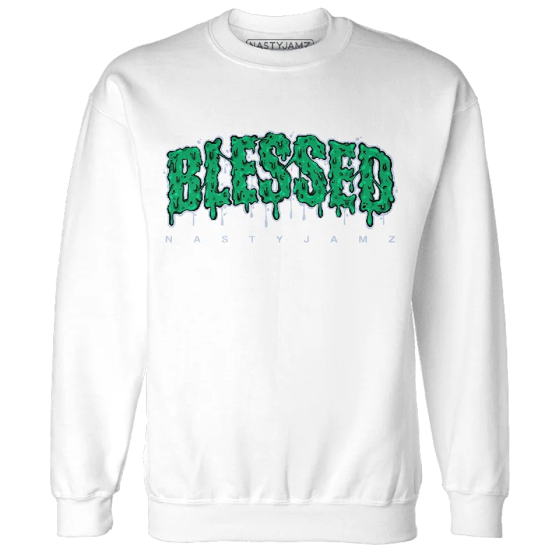 Oversized Unisex Fashion Pieces Shop Sale Items NastyJamz Lucky Green 5s Sweatshirt Match Blessed Text