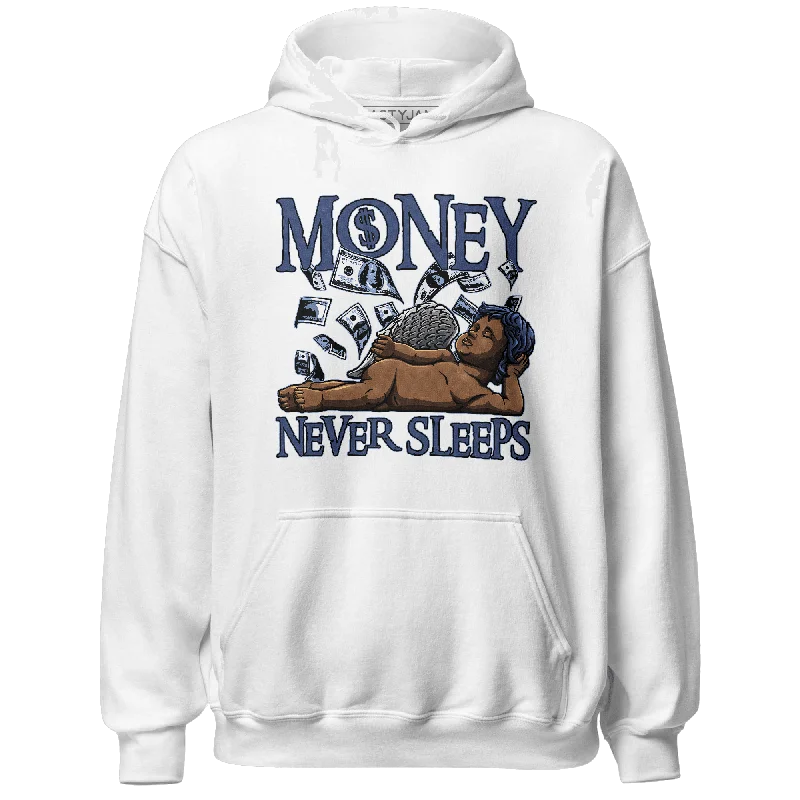 Relaxed-Fit Unisex Clothing Options Bold Style Discounts NastyJamz Midnight Navy 5s Hoodie Match Money Never Sleeps