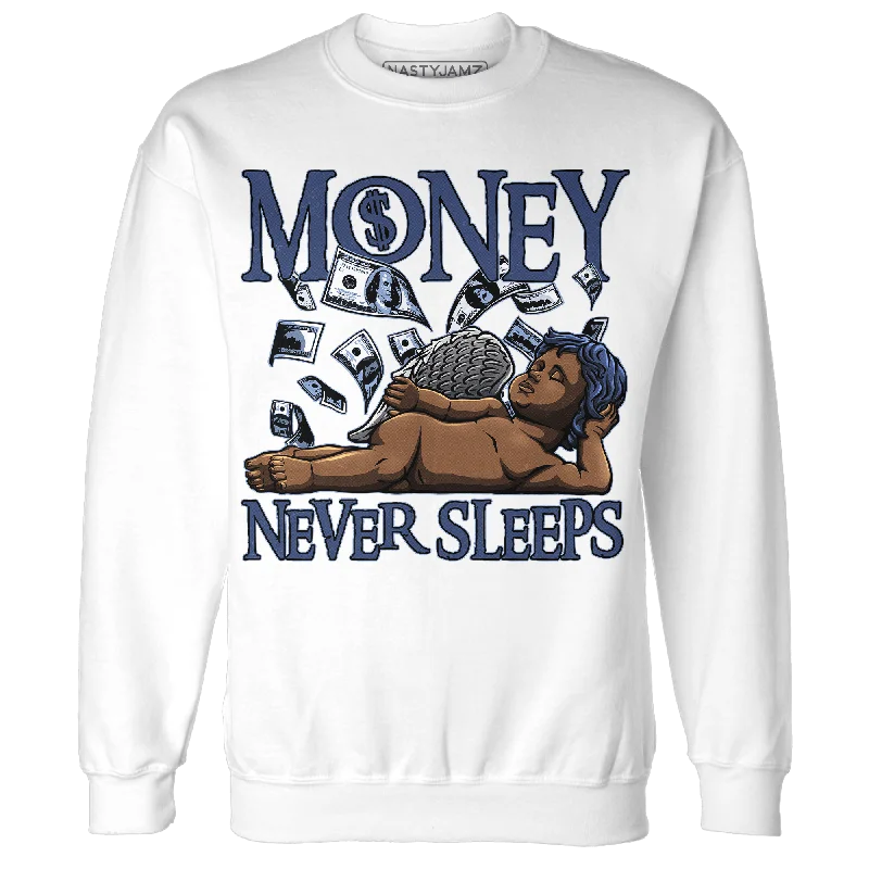 Modern Unisex Streetwear Outfits Summer Deals NastyJamz Midnight Navy 5s Sweatshirt Match Money Never Sleeps