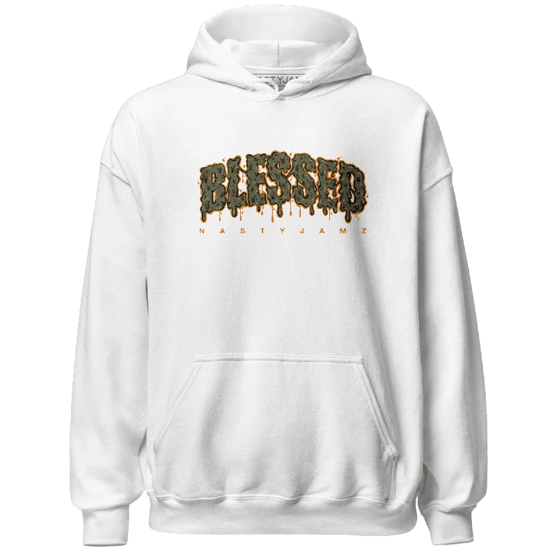 Soft And Breathable Unisex Loungewear Exclusive Discount NastyJamz Olive 5s Hoodie Match Blessed Text