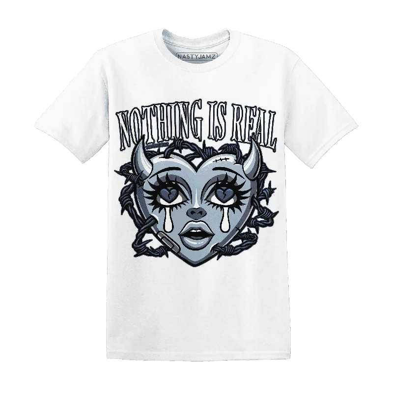 Effortless And Modern Unisex Dressing Laid-Back Fashion Offers NastyJamz Mid Diffused Blue Grey 1s T-Shirt Match Nothing Is Real