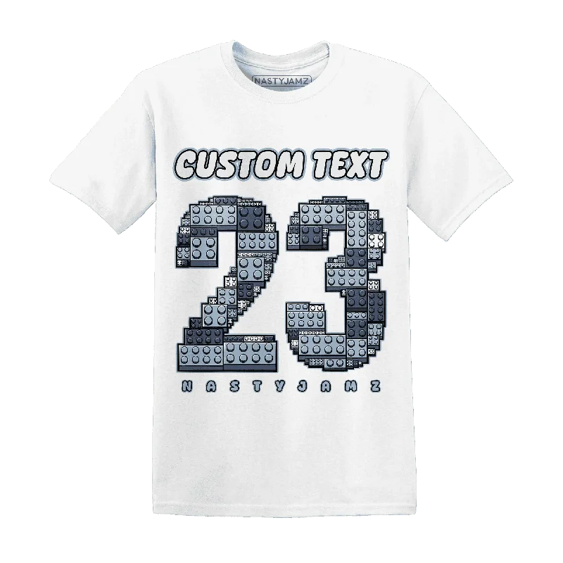 Stylish Unisex Outfit Ideas Contemporary Casual Deals NastyJamz Mid Diffused Blue Grey 1s T-Shirt Match Number 23 Custom Text