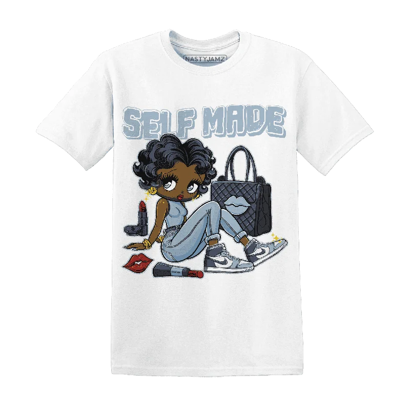 Classic And Timeless Gender-Neutral Fashion Limited Stock, Big Sale NastyJamz Mid Diffused Blue Grey 1s T-Shirt Match Sneaker Girl Selfmade