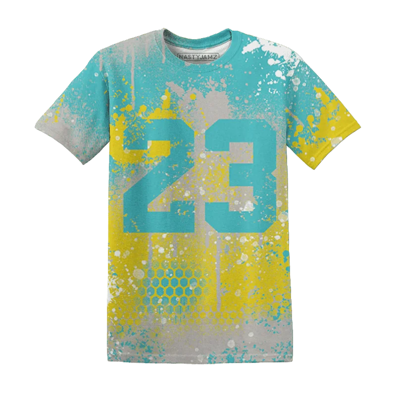 Lightweight And Breathable Unisex Wear Exclusive Sale NastyJamz NBL Cyan Burst 9060 T-Shirt Match 23 Painted Graffiti