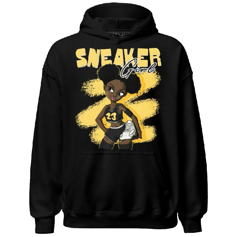 Versatile And Stylish Unisex Apparel Fresh Styles, Fresh Deals PT Metallic Gold White 12s NastyJamz Hoodie Match Black Sneaker Girl