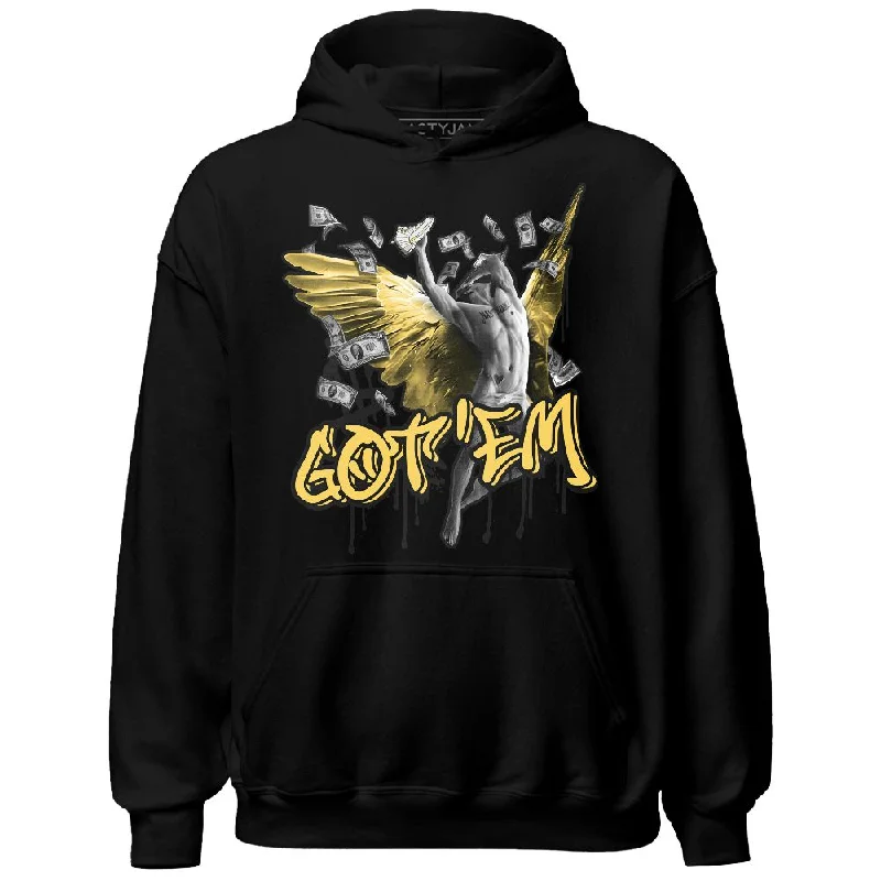 Minimalist Unisex Fashion Must-Haves Fashion Forward, Function First PT Metallic Gold White 12s NastyJamz Hoodie Match Got Em Angel