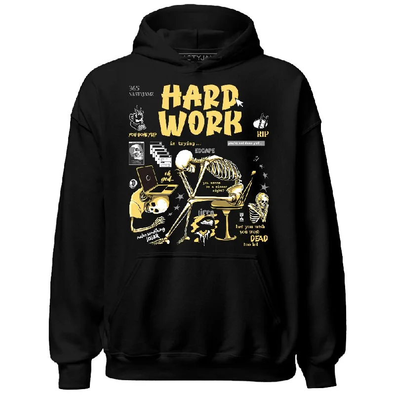 Stylish Unisex Outfit Ideas Smart Casual Deals PT Metallic Gold White 12s NastyJamz Hoodie Match Hard Work