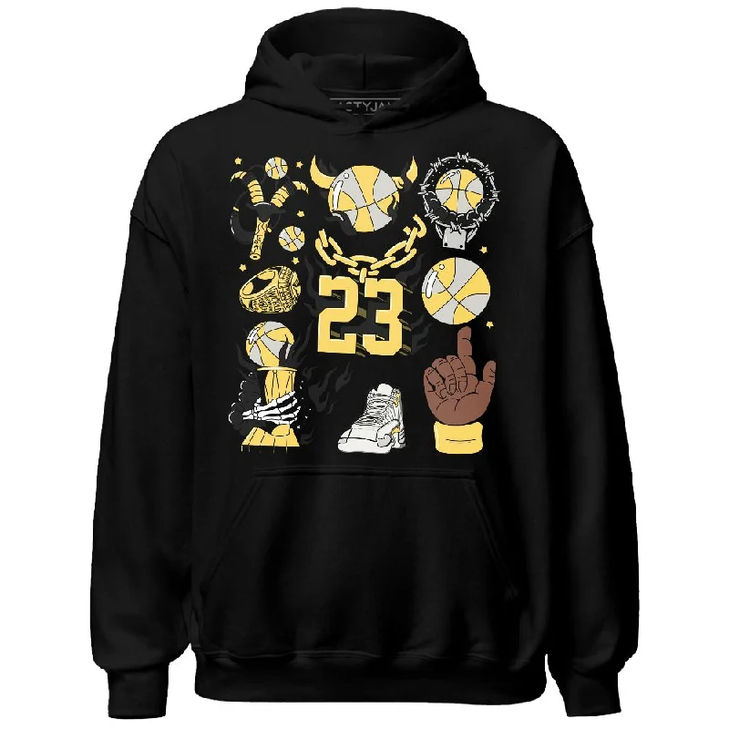 Functional And Stylish Unisex Outerwear Explore What'S New PT Metallic Gold White 12s NastyJamz Hoodie Match Neclaces Number 23