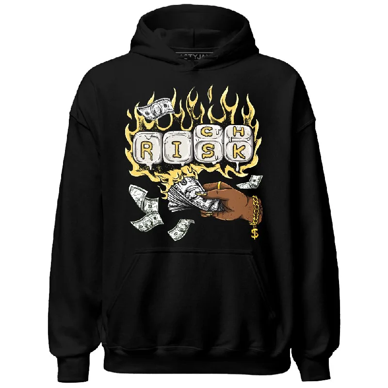 Trendy Unisex Streetwear Fashion Boutique Styles PT Metallic Gold White 12s NastyJamz Hoodie Match Rich Or Risk